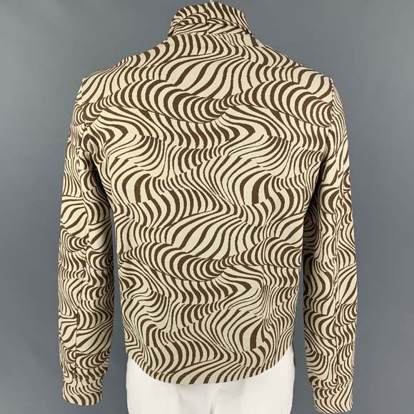 ECKHAUS LATTA Beige Brown Print Viscose Blend Turtleneck Pullover - Picture 3 of 8